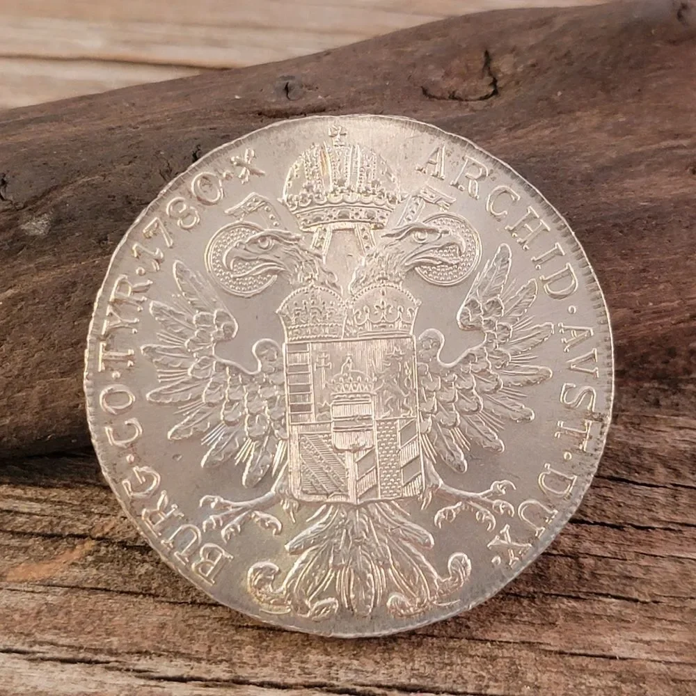 Antique Maria Theresa Thaler Silver 1780 Restrike Coin - Picture 6 of 8